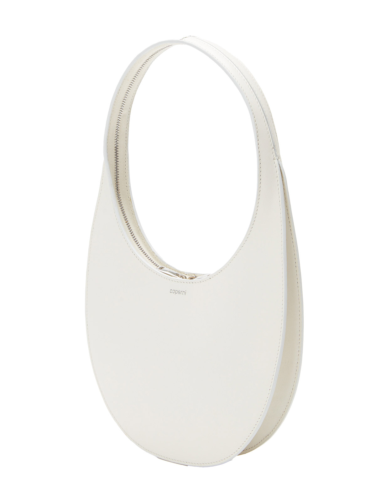 Coperni Swipe Handbag In White Leather In White