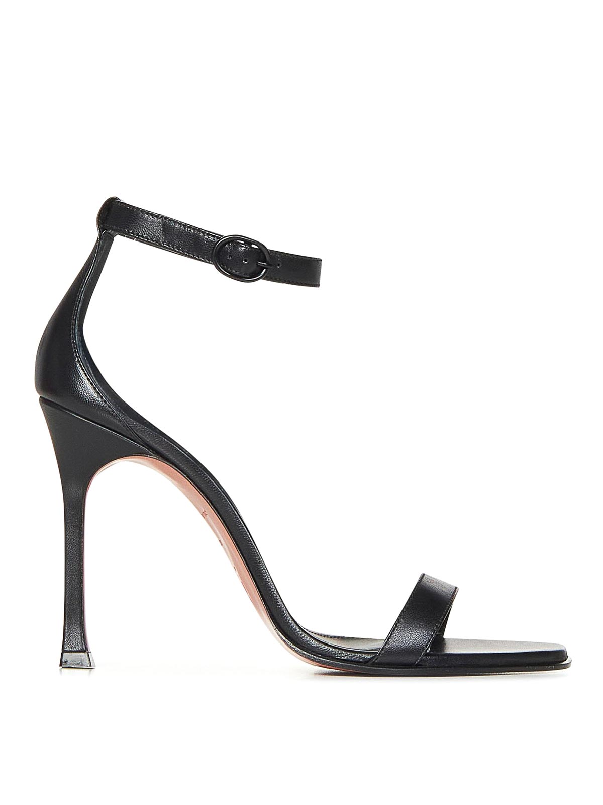 Amina Muaddi Kim Sandal 105 Black Nappa Leather Sandals In Black