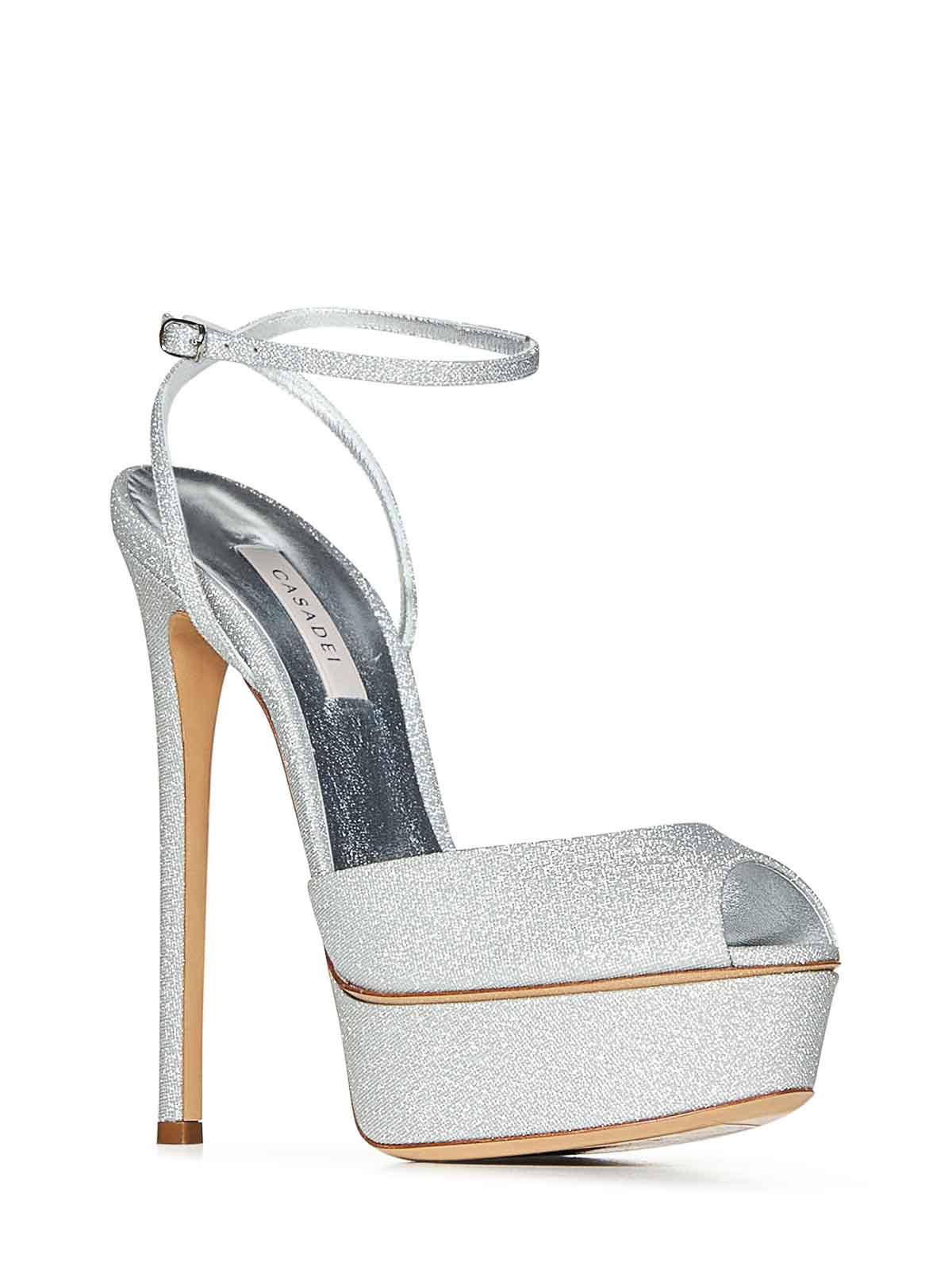 Casadei 140mm Flora Jolly Sandals In Silver
