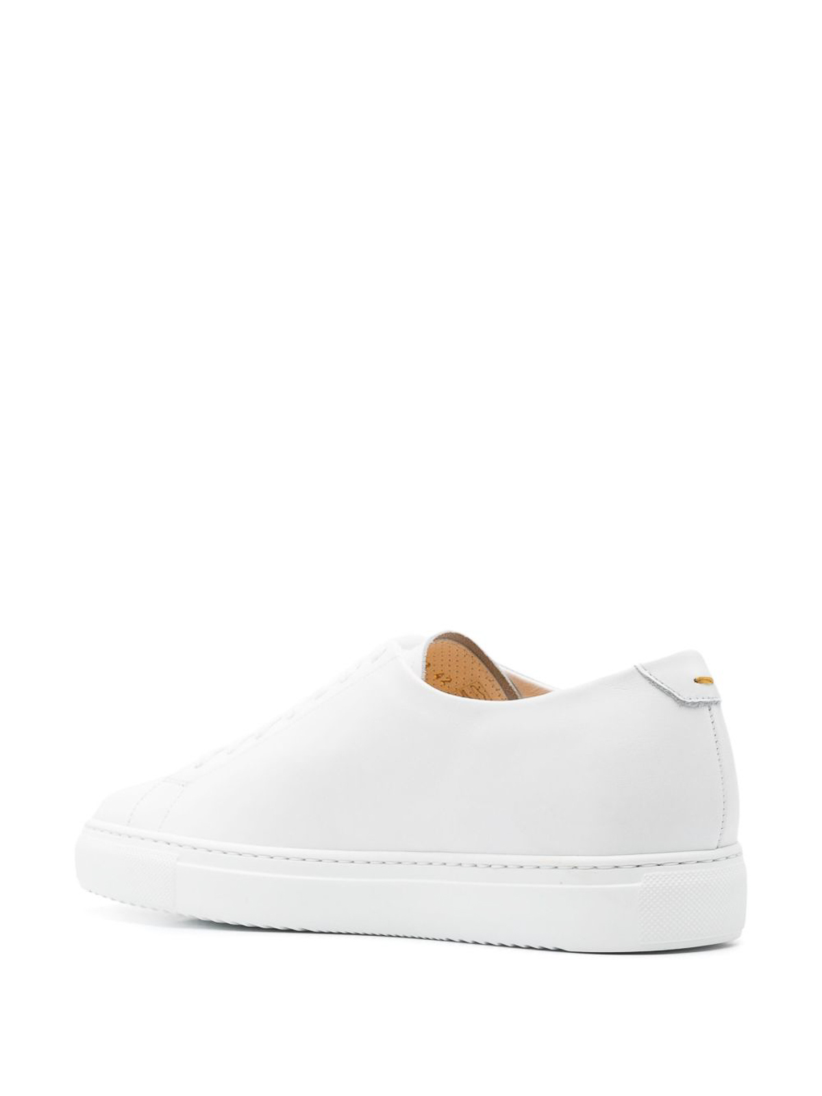 Doucal's White Leather Sneakers With Cushioned Insole In White