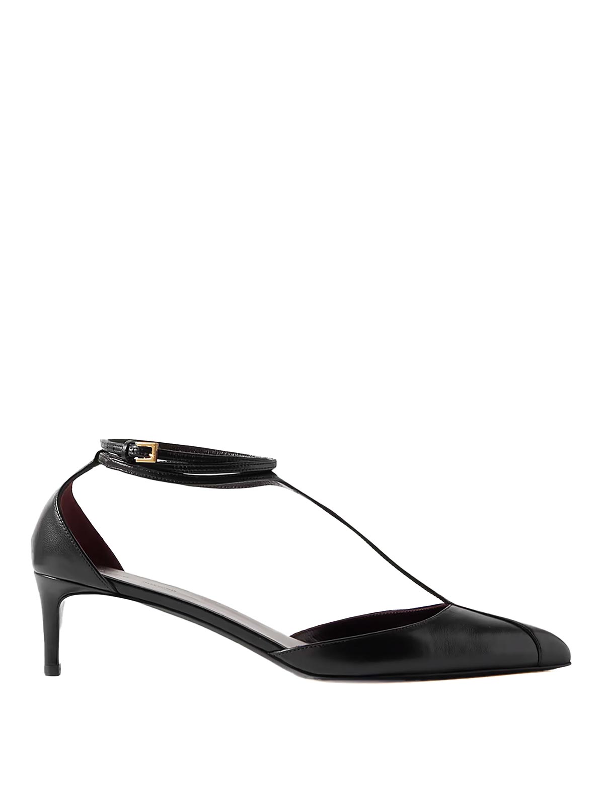 Khaite Pointed Toe Black Ankle Strap Sandals In Black
