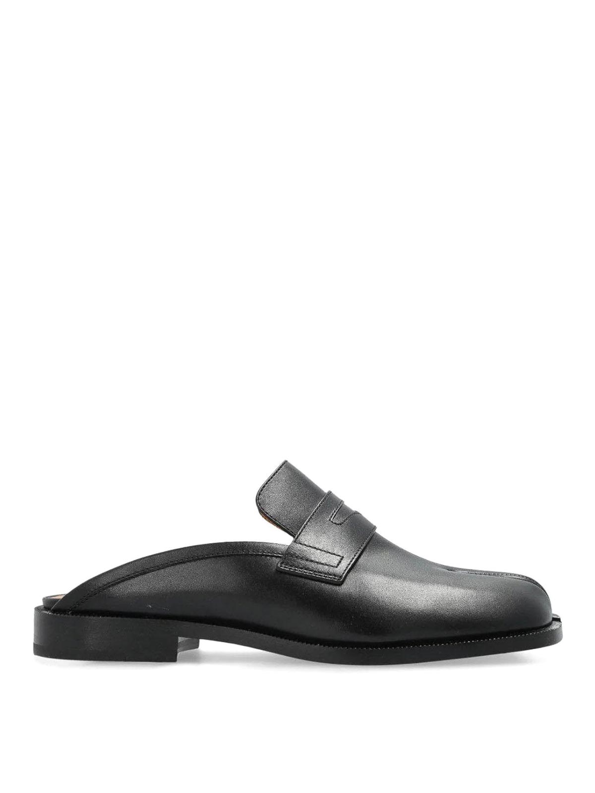 Maison Margiela Tabi City Black Calf Leather Mule Loafers