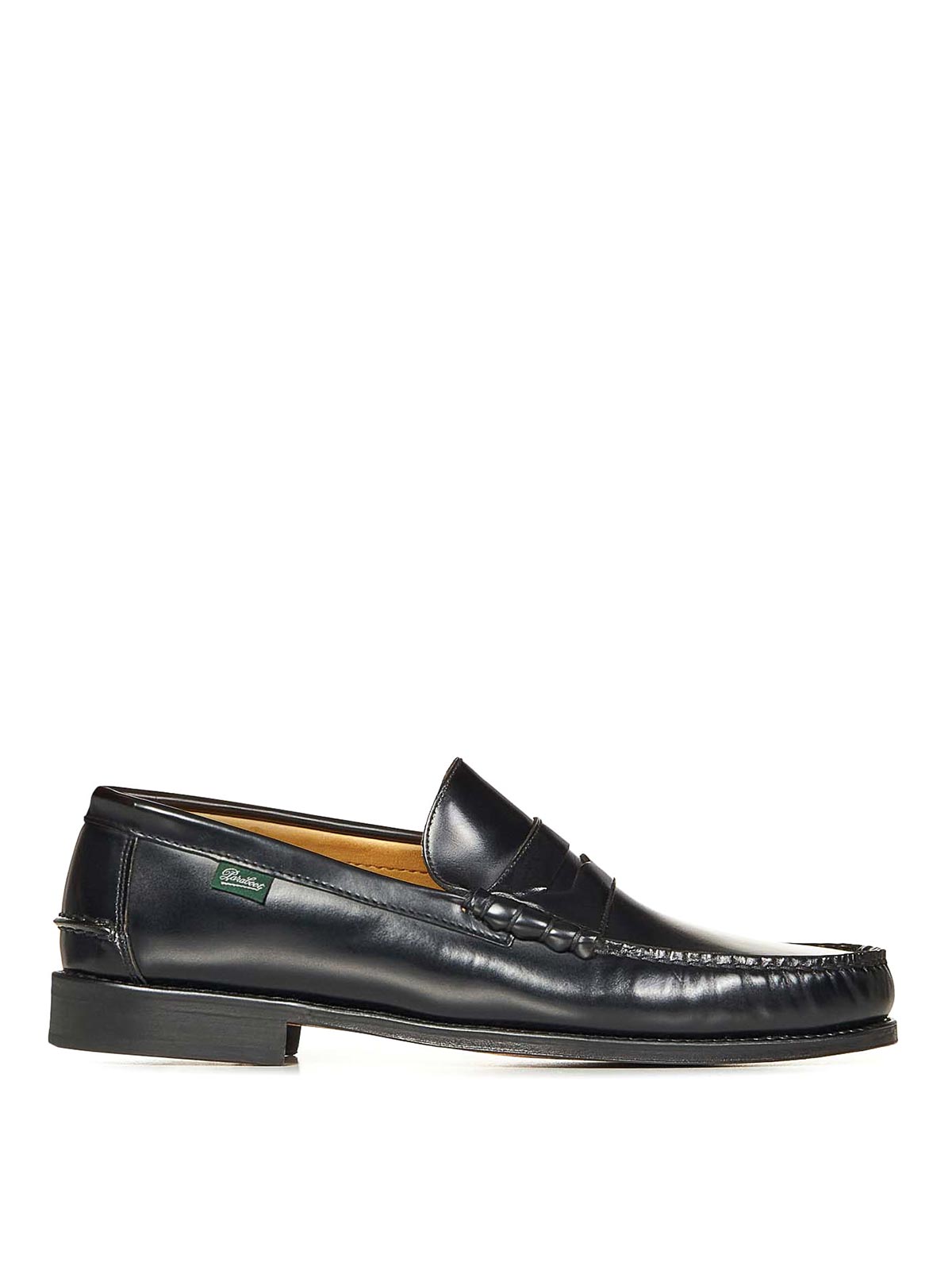 Paraboot Black Brushed Leather Loafers In Black