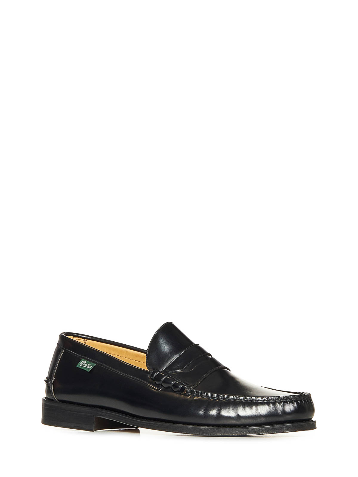 Paraboot Black Brushed Leather Loafers In Black