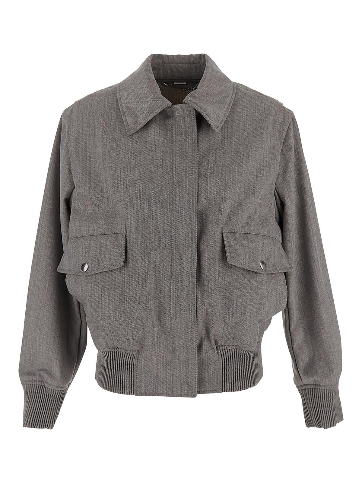 Stella Mccartney Wool Blend Boxy Bomber Jacket