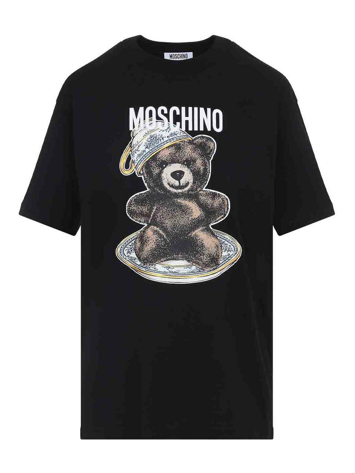 Tシャツ・カットソー Moschino FW25 T-SHIRT CON LOGO (07075241 1001) Moschino T-Shirt - Black - Women | 252EV072455411555 | thebs.com