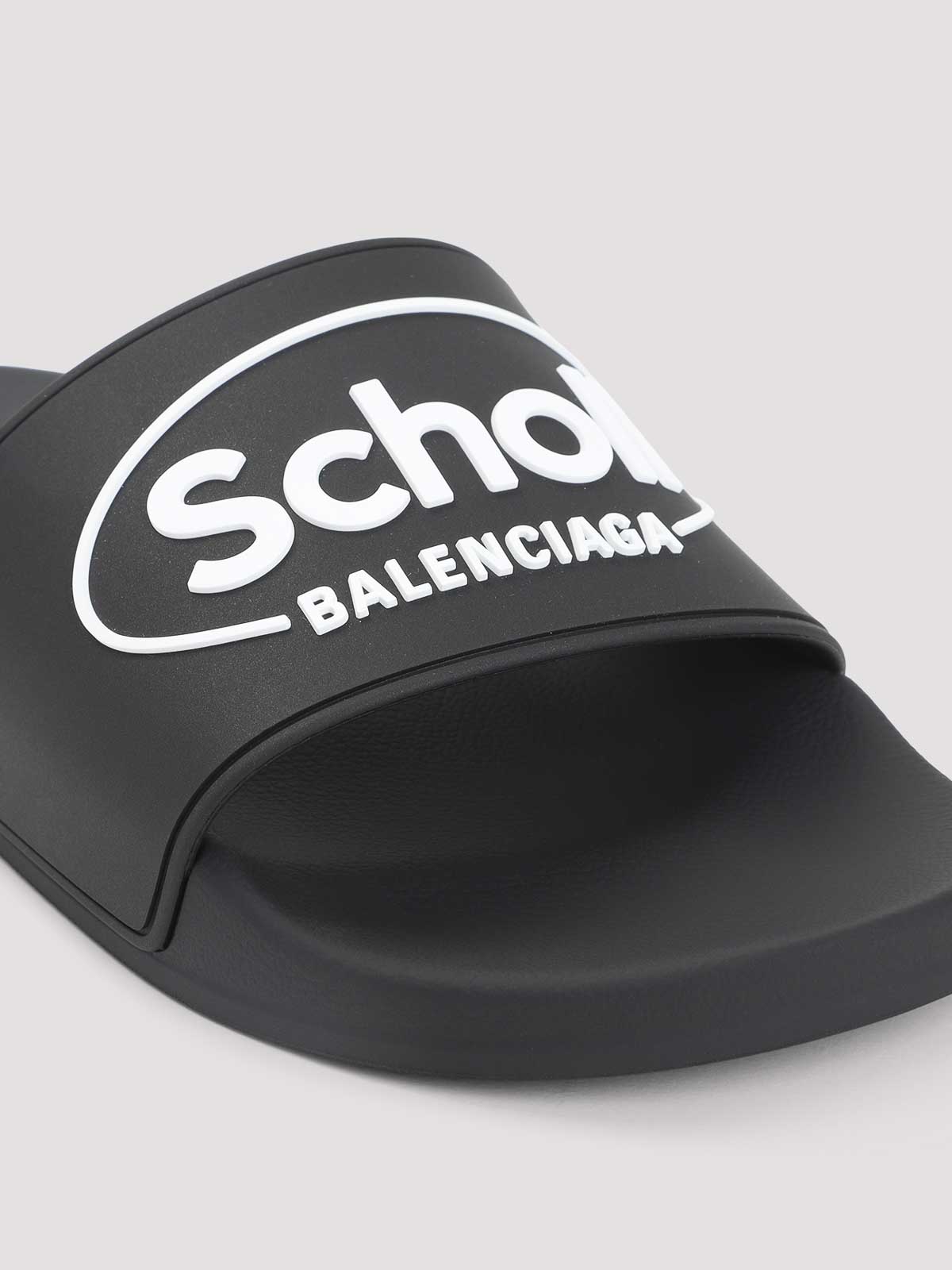 サンダル BALENCIAGA Men Sandals 689031W1SA6 1090 BLACK Men's Pool Slide Sandal in Black/white | Balenciaga US