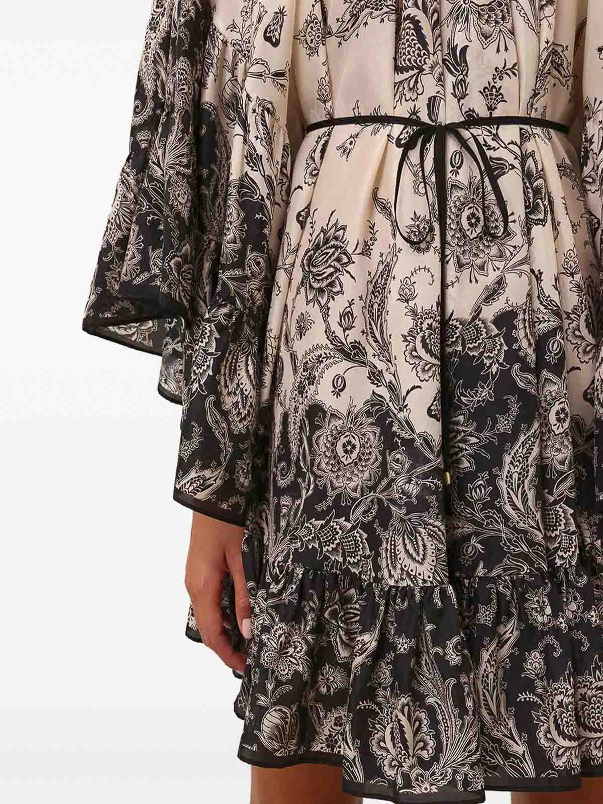 Zimmermann Rhiannon Lantern Mini Dress In Sand