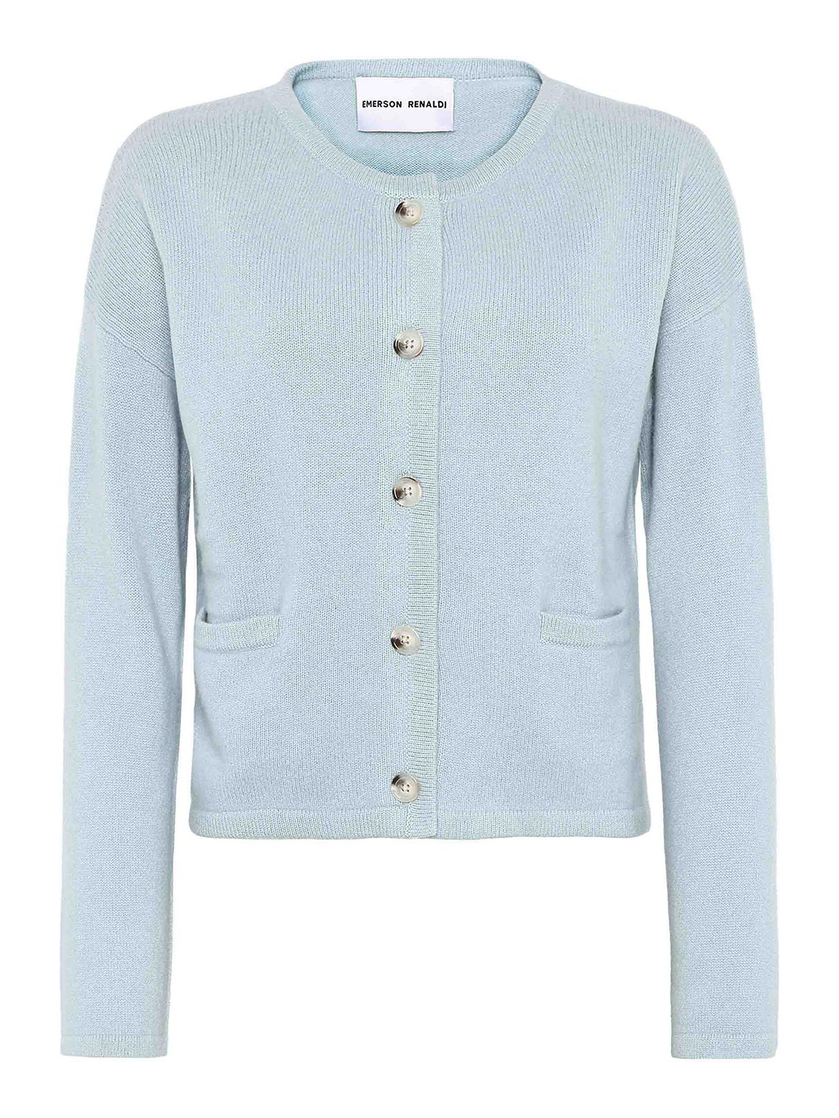 Emerson Renaldi Buttoned Cardigan With Pockets In Blue