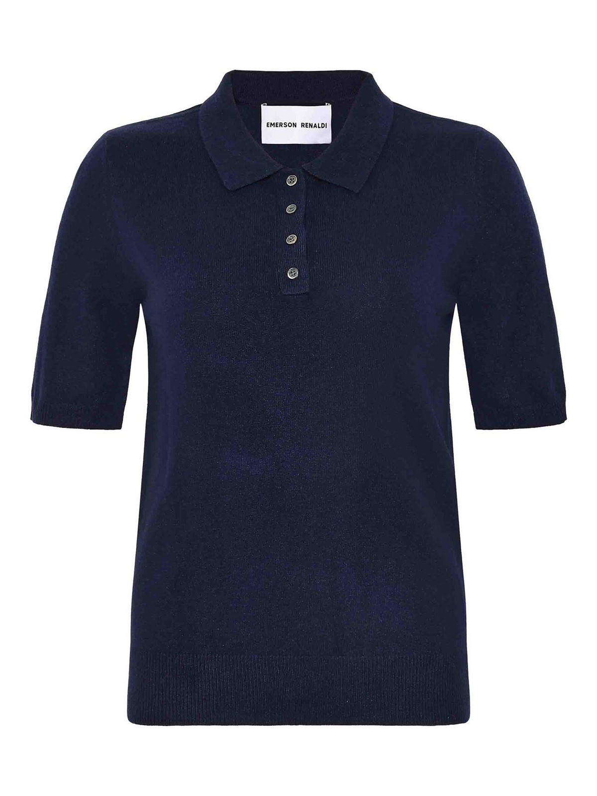 Emerson Renaldi Button-down Polo Shirt In Blue