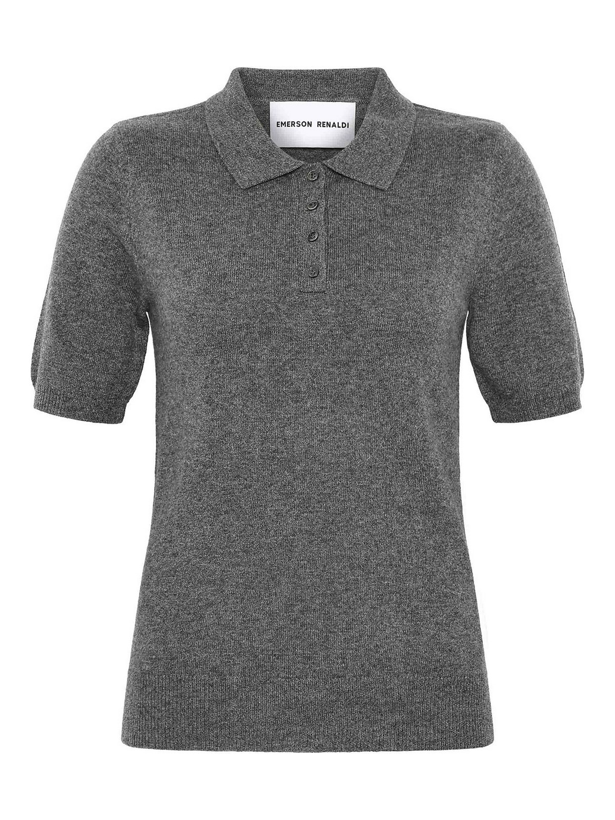 Emerson Renaldi Button-down Polo Shirt In Gray