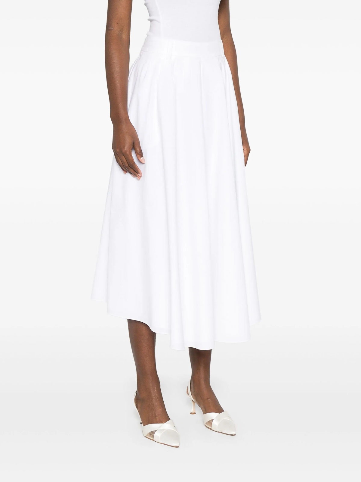 Dorothee Schumacher Poplin Power Midi Skirt In White