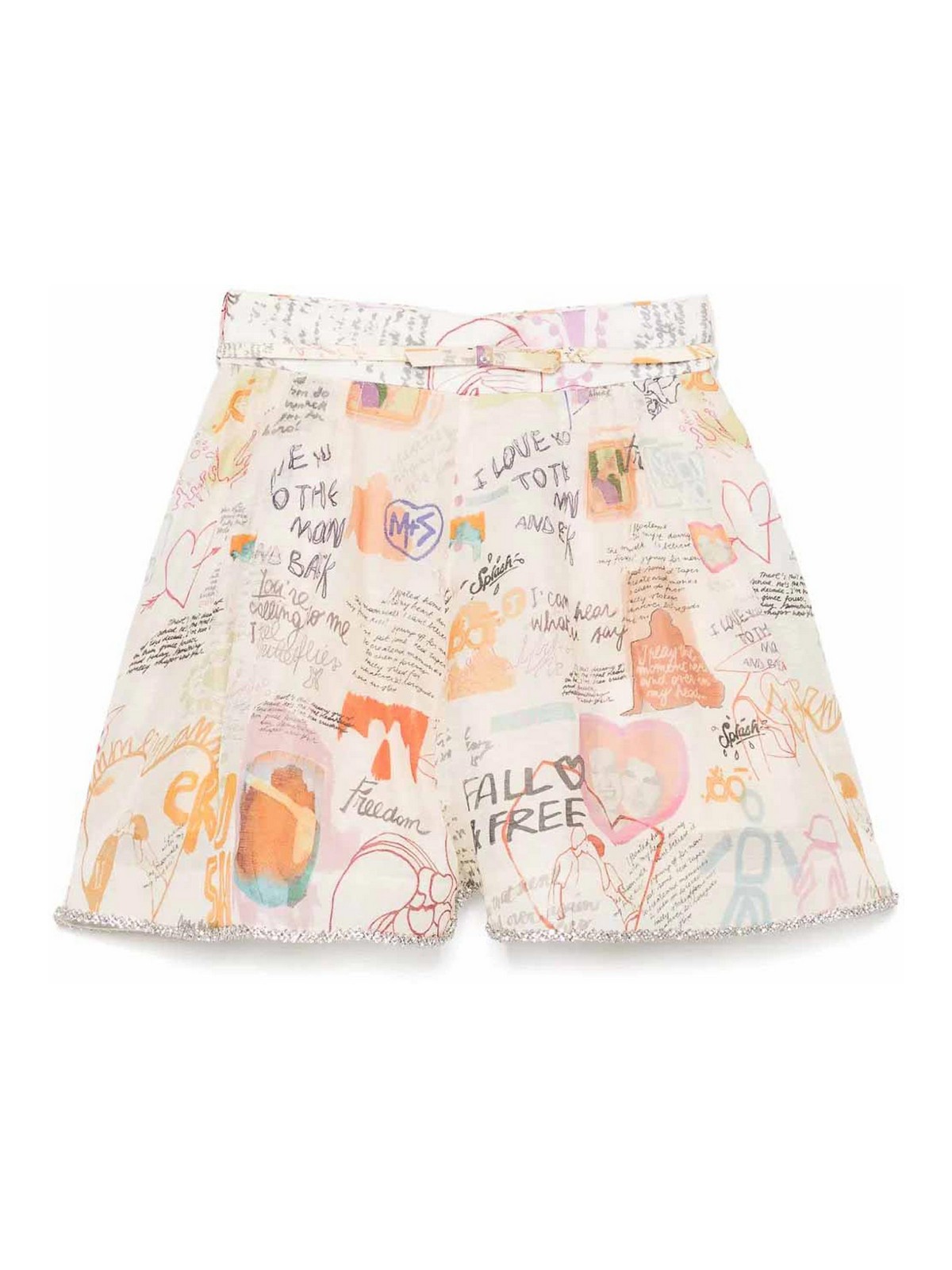 Zimmermann Belted Tuck Skirt In Multi