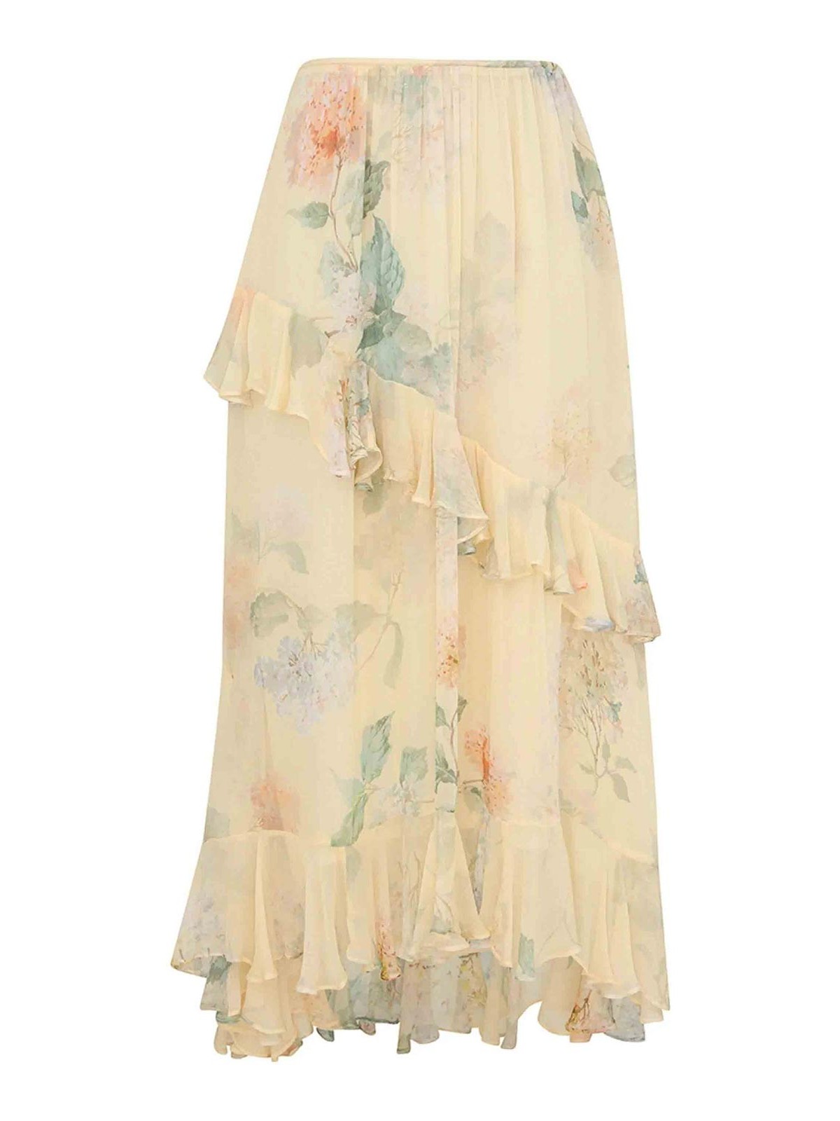 Zimmermann Illuminate Asymmetric Skirt In Sand