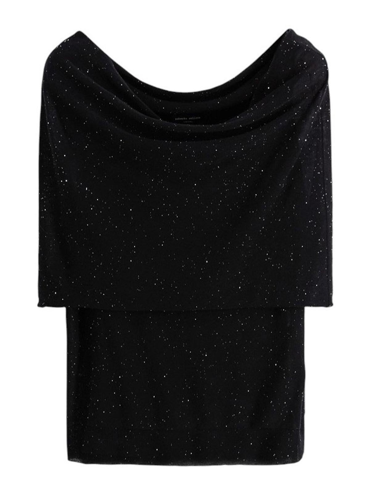 Roberto Collina Top Micropaillettes In Black