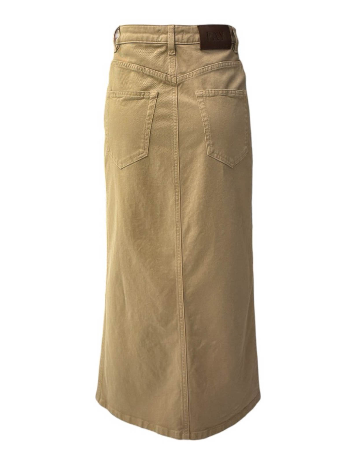 Fay Long Skirt In Cotton Dyed In The Camel Head In Brown