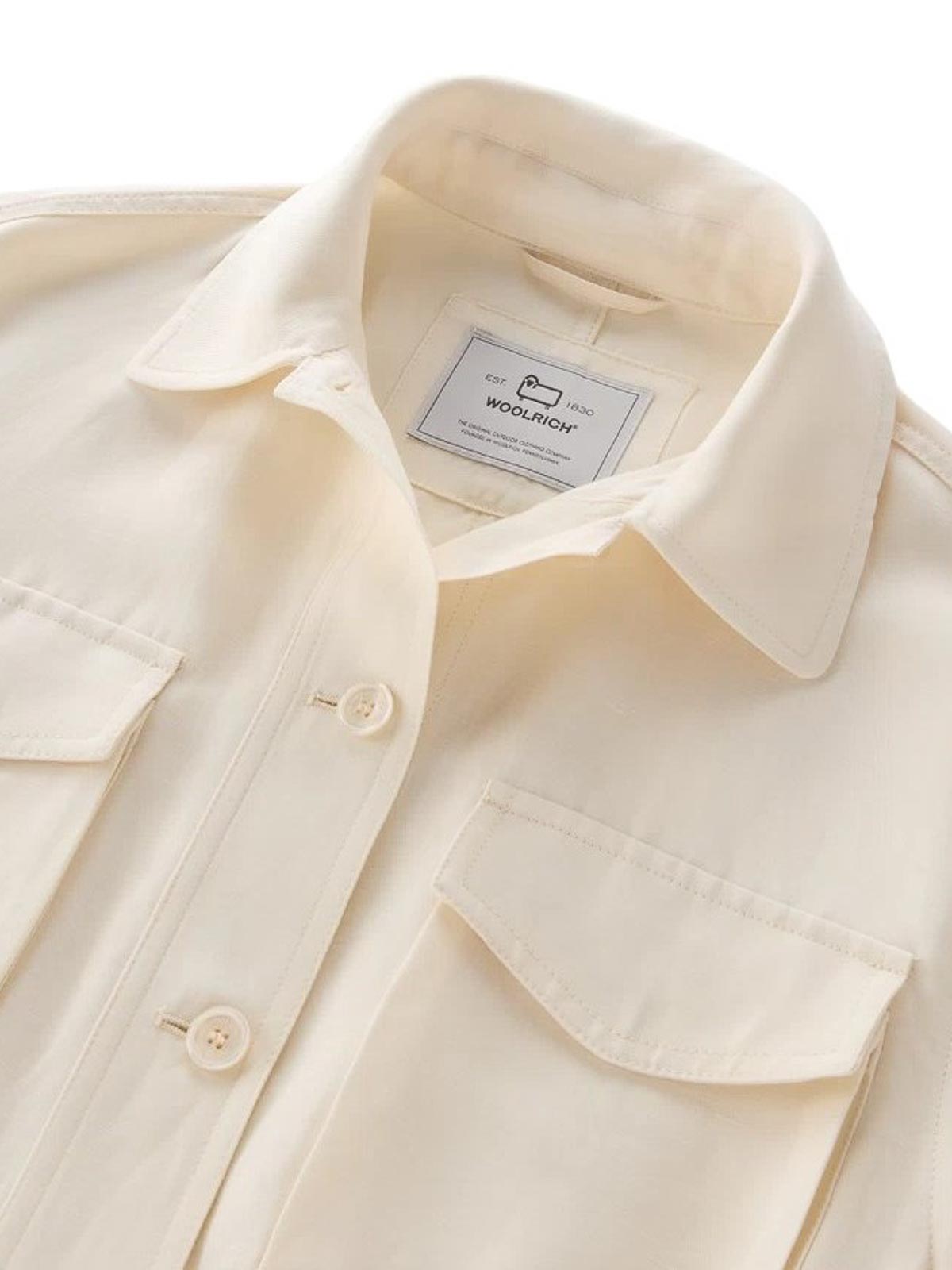 Woolrich Shirt Jacket In Brown Mixed Bread In White
