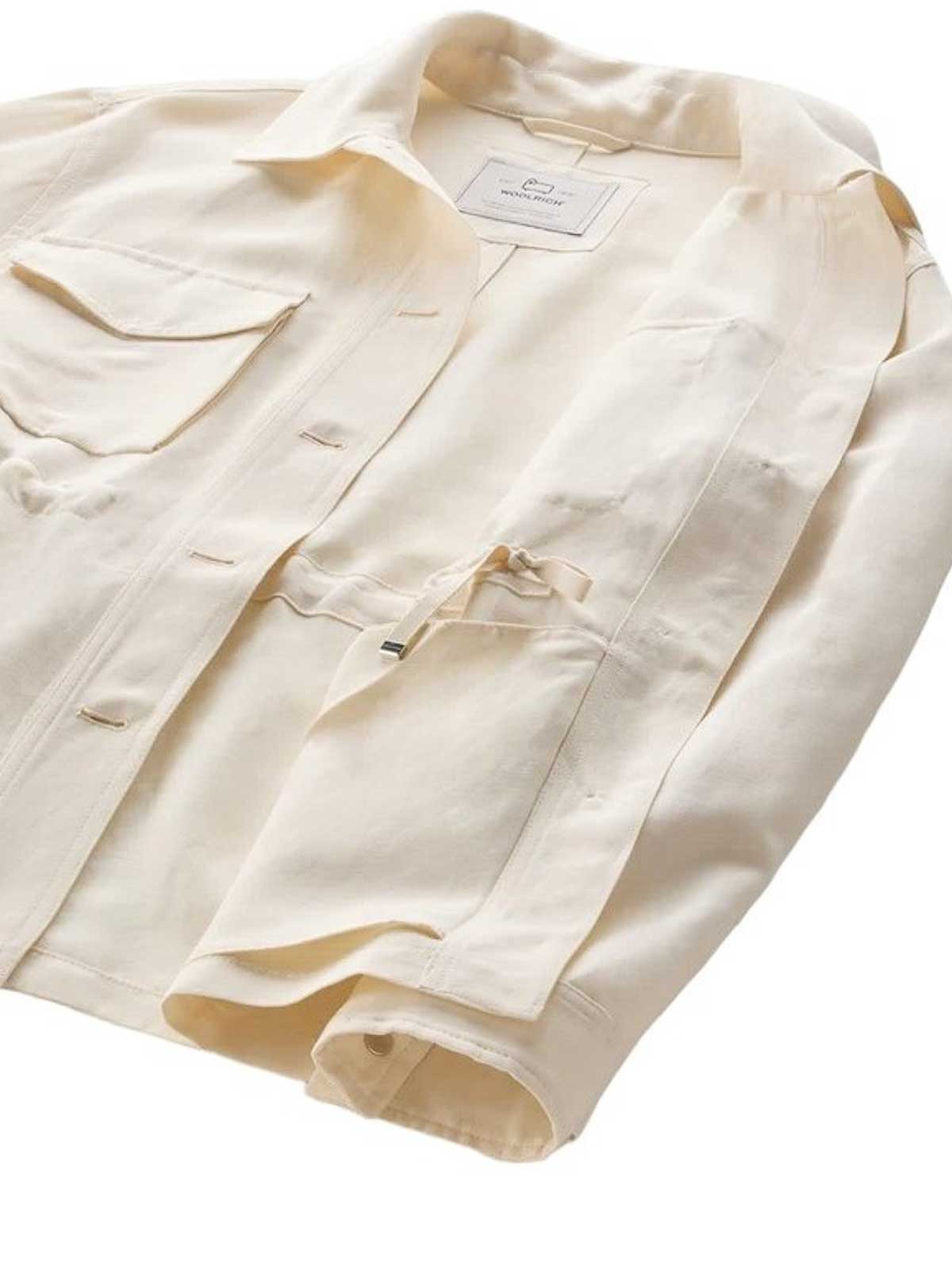 Woolrich Shirt Jacket In Brown Mixed Bread In White