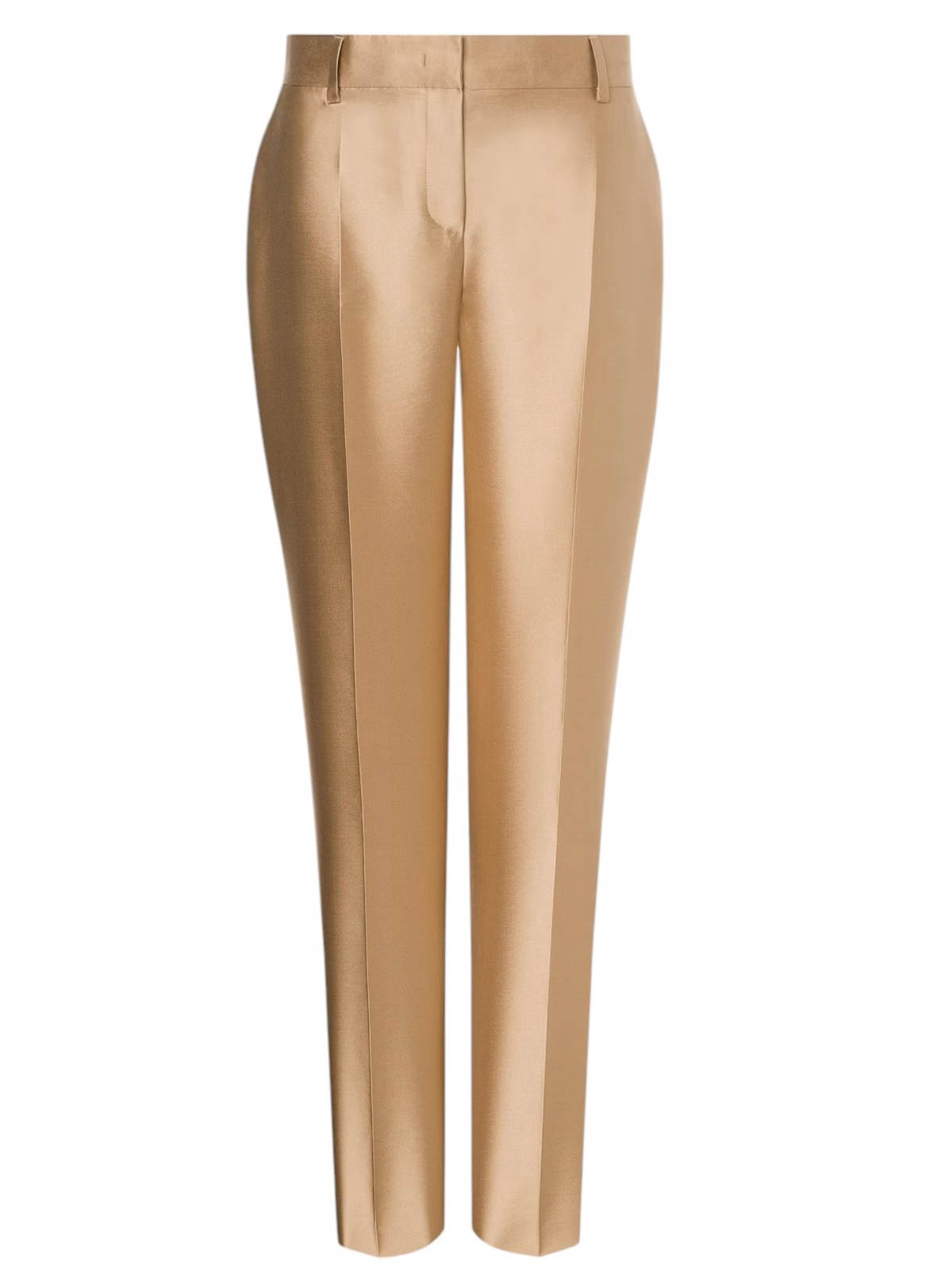 Alberta Ferretti Trousers In Mikado In Neutral