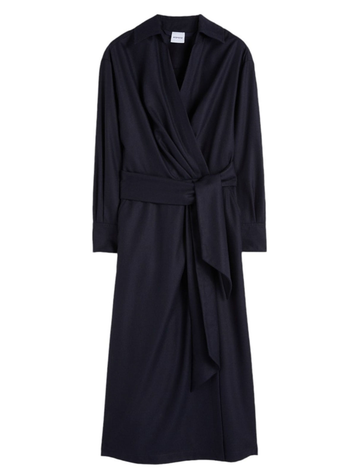 Aspesi Blue Dress In Cashmere Wool Flannel In Blue