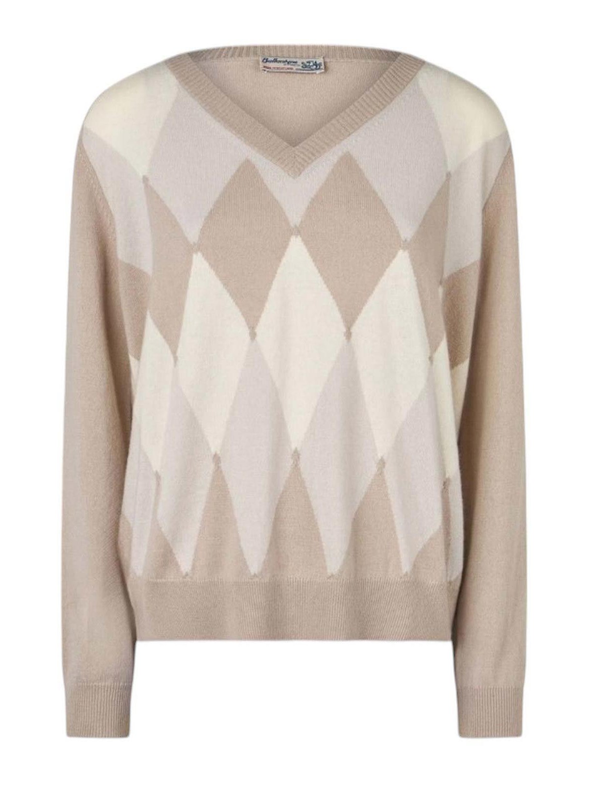 Ballantyne V Neck Pullover In Neutral