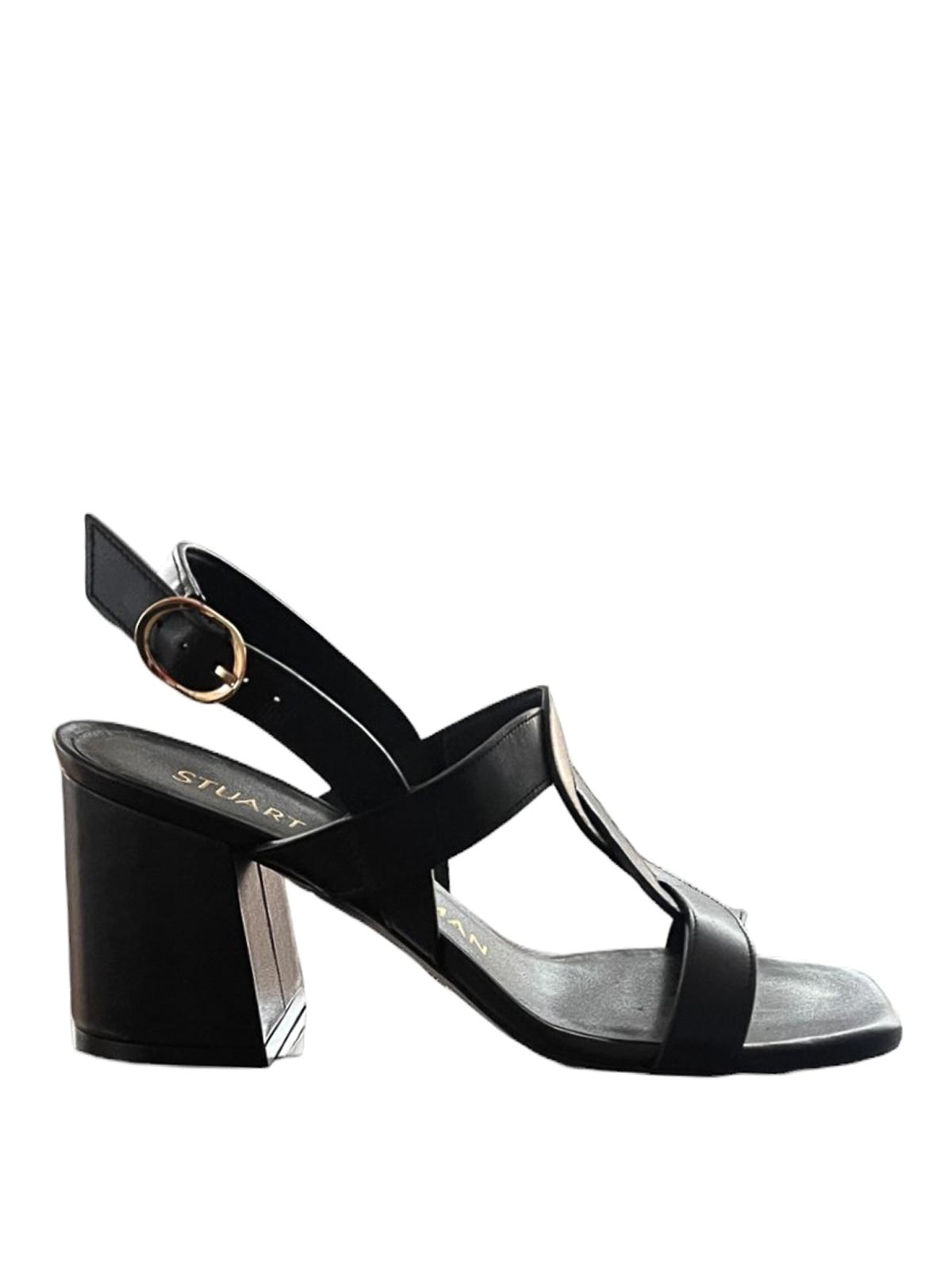 Stuart Weitzman Ibiza Sandal Woven Wide Heel In Black