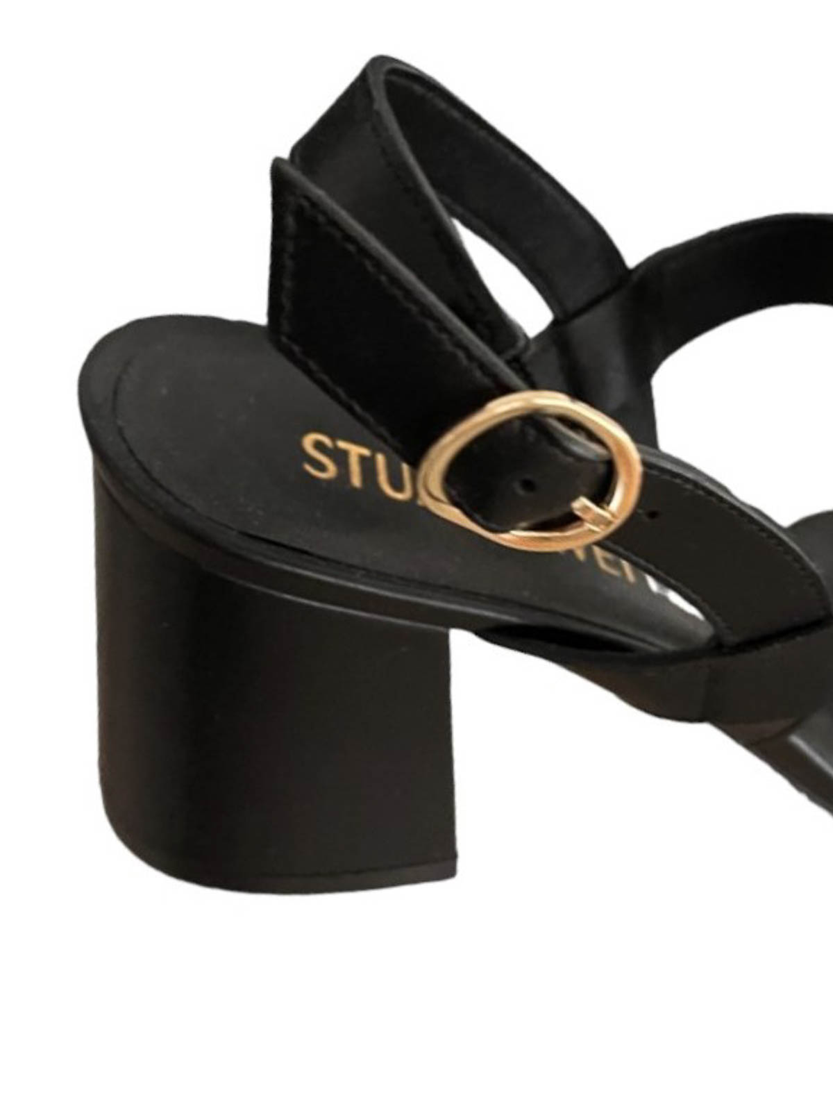 Stuart Weitzman Ibiza Sandal Woven Wide Heel In Black