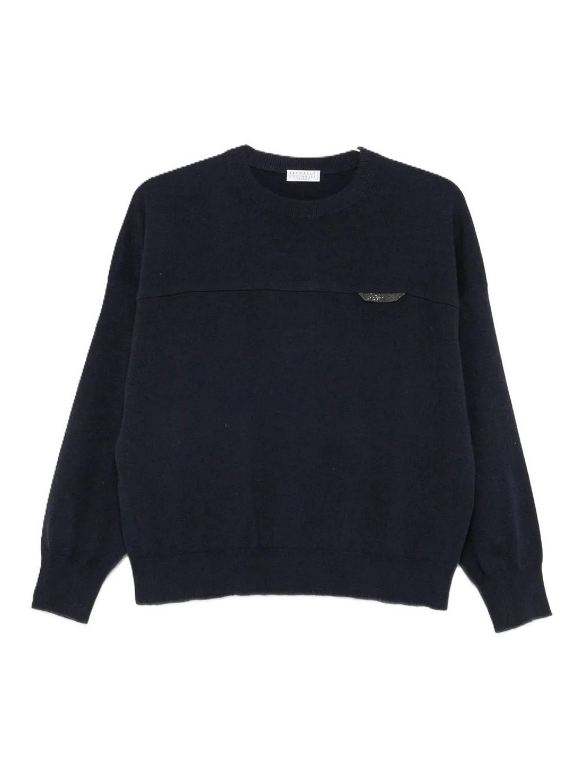 Brunello Cucinelli Crew Neck Sweater In Blue