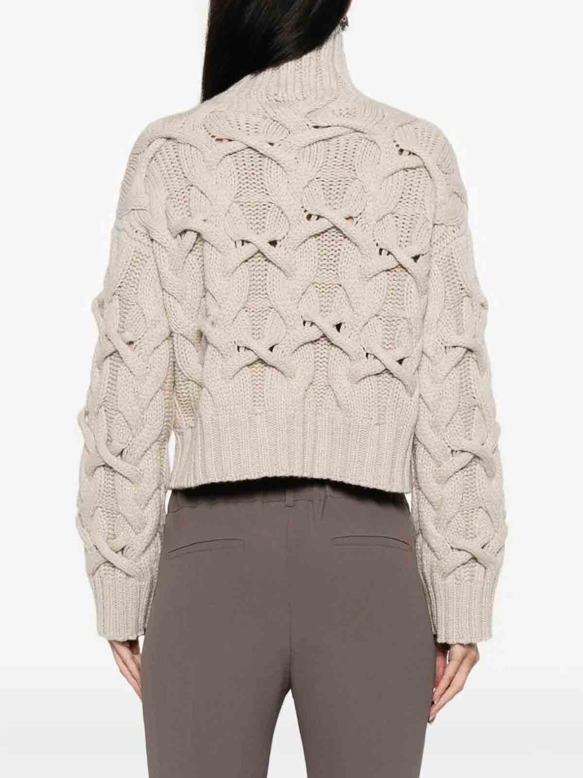 Brunello Cucinelli Cable-knit Cashmere Turtleneck Sweater In Neutral