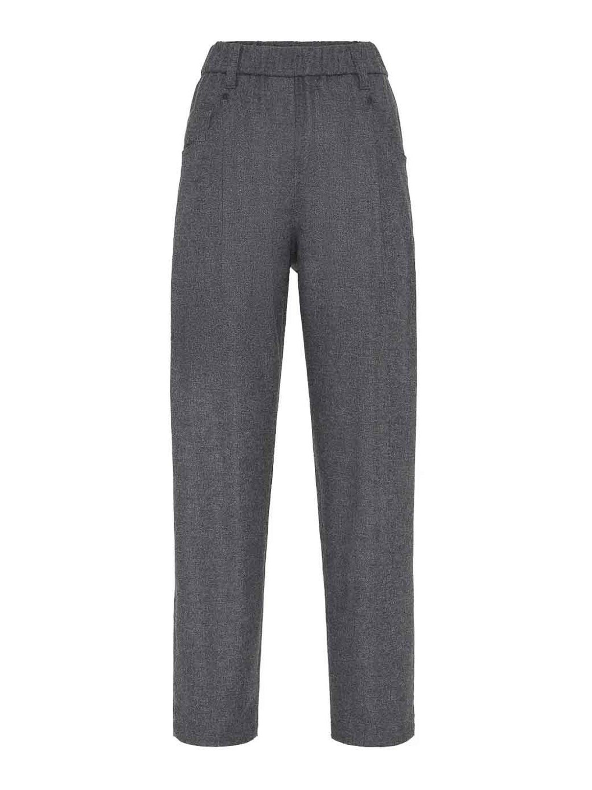 Brunello Cucinelli Grey Pants In Gray