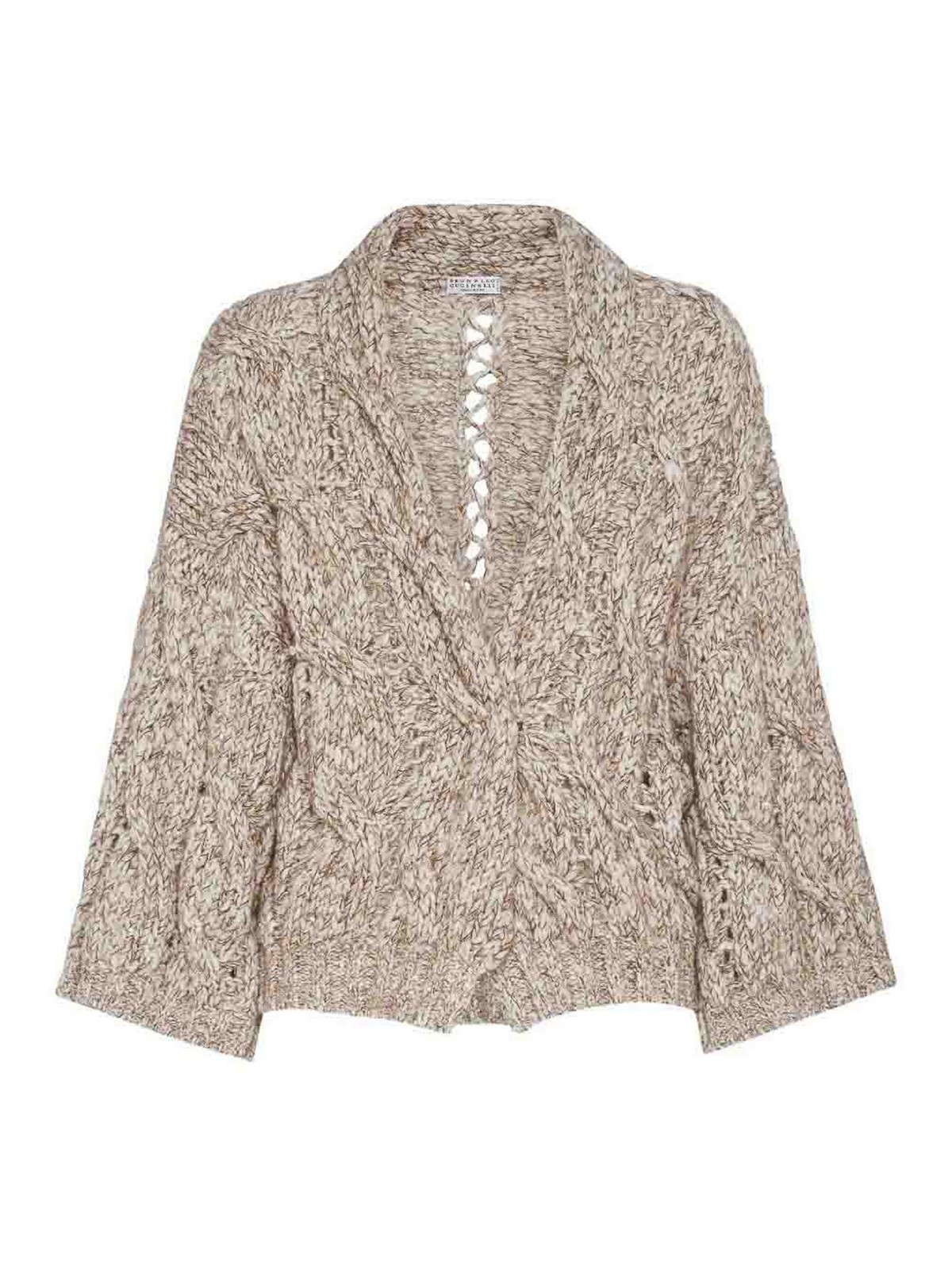 Brunello Cucinelli Chunky Cardigan In Sand