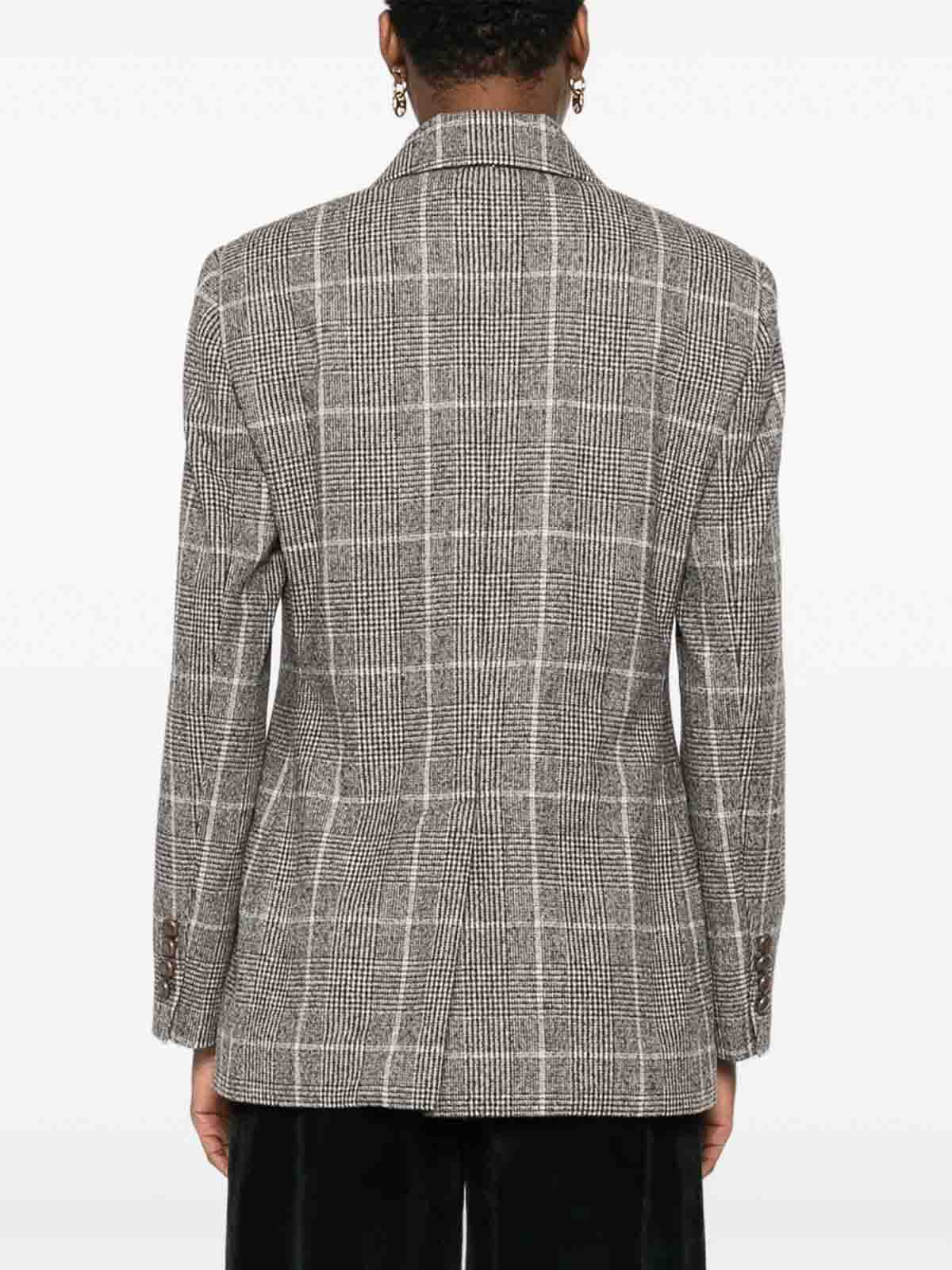 Brunello Cucinelli Check Blazer In Brown
