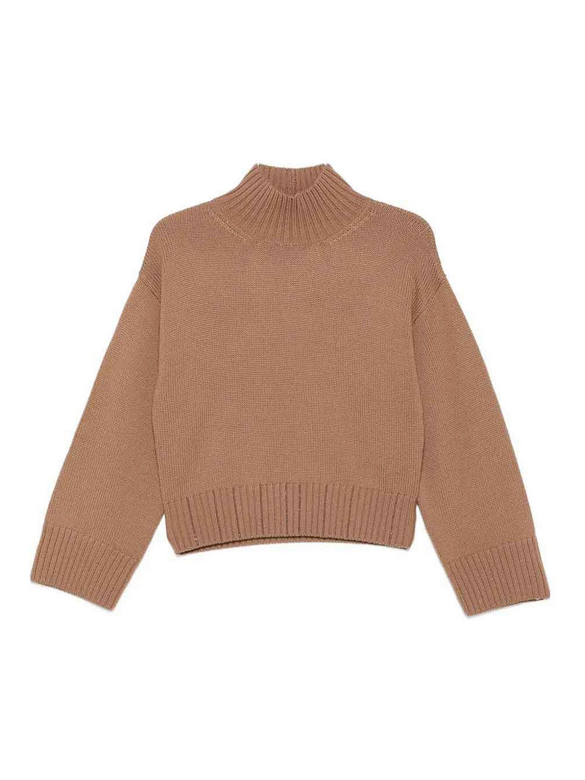 Fabiana Filippi Wool Turtle-neck Jumper In Brown