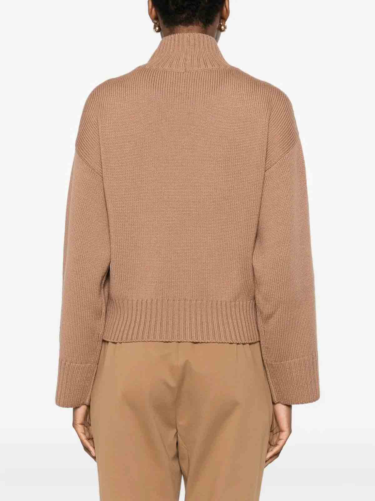 Fabiana Filippi Wool Turtle-neck Jumper In Brown