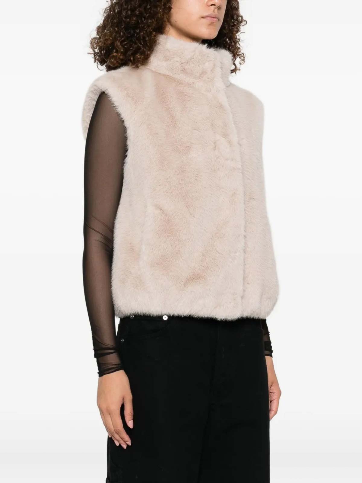 Herno Faux Fur Waist Coat In White