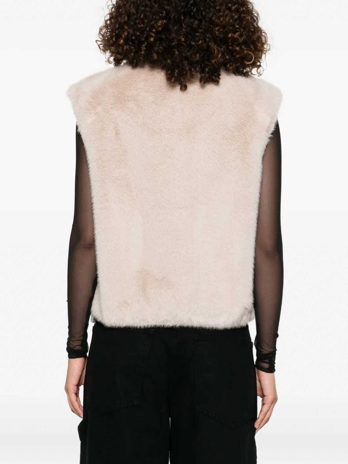 Herno Faux Fur Waist Coat In White
