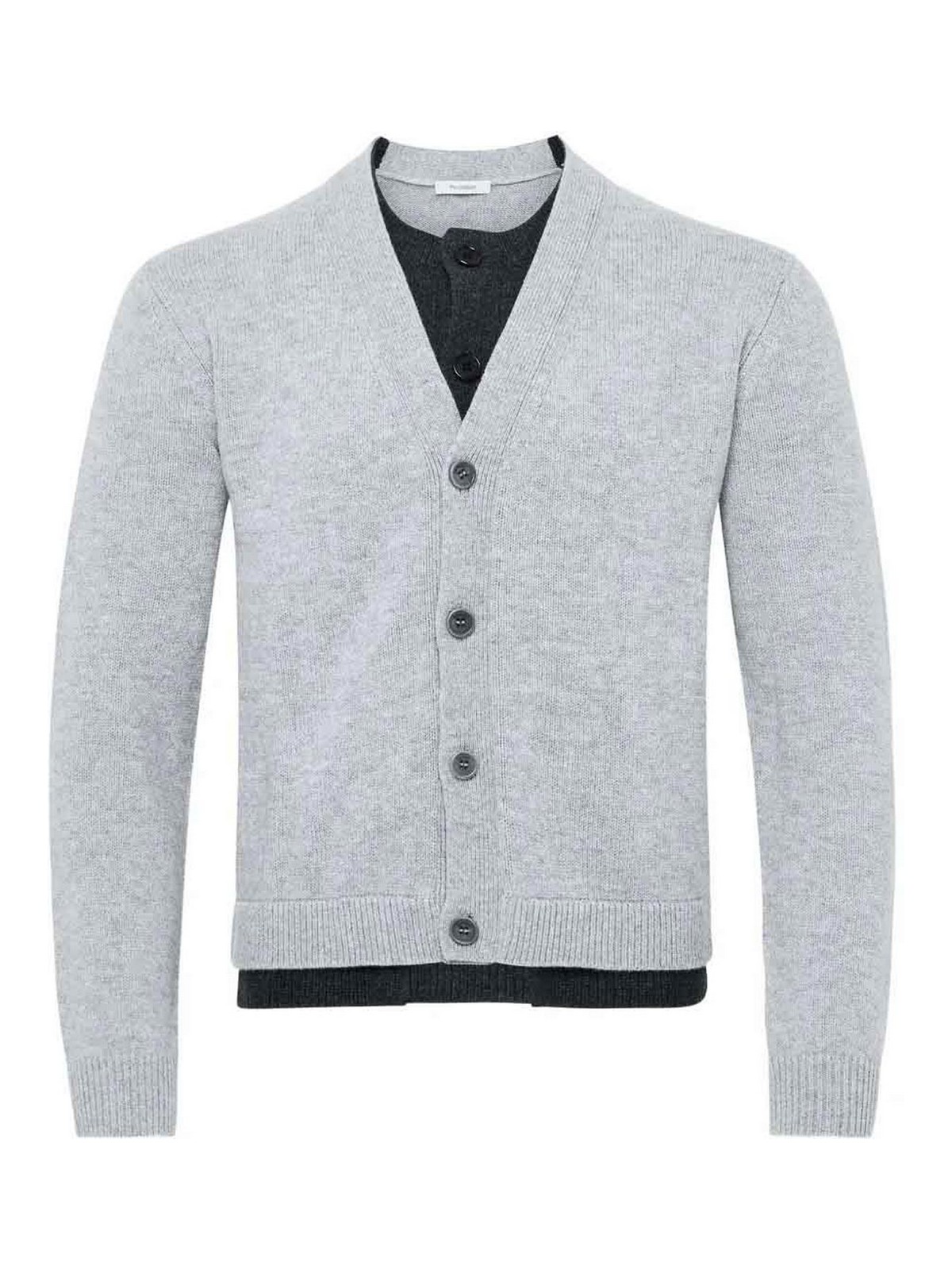Jw Anderson Double Layer Cardigan In Gray