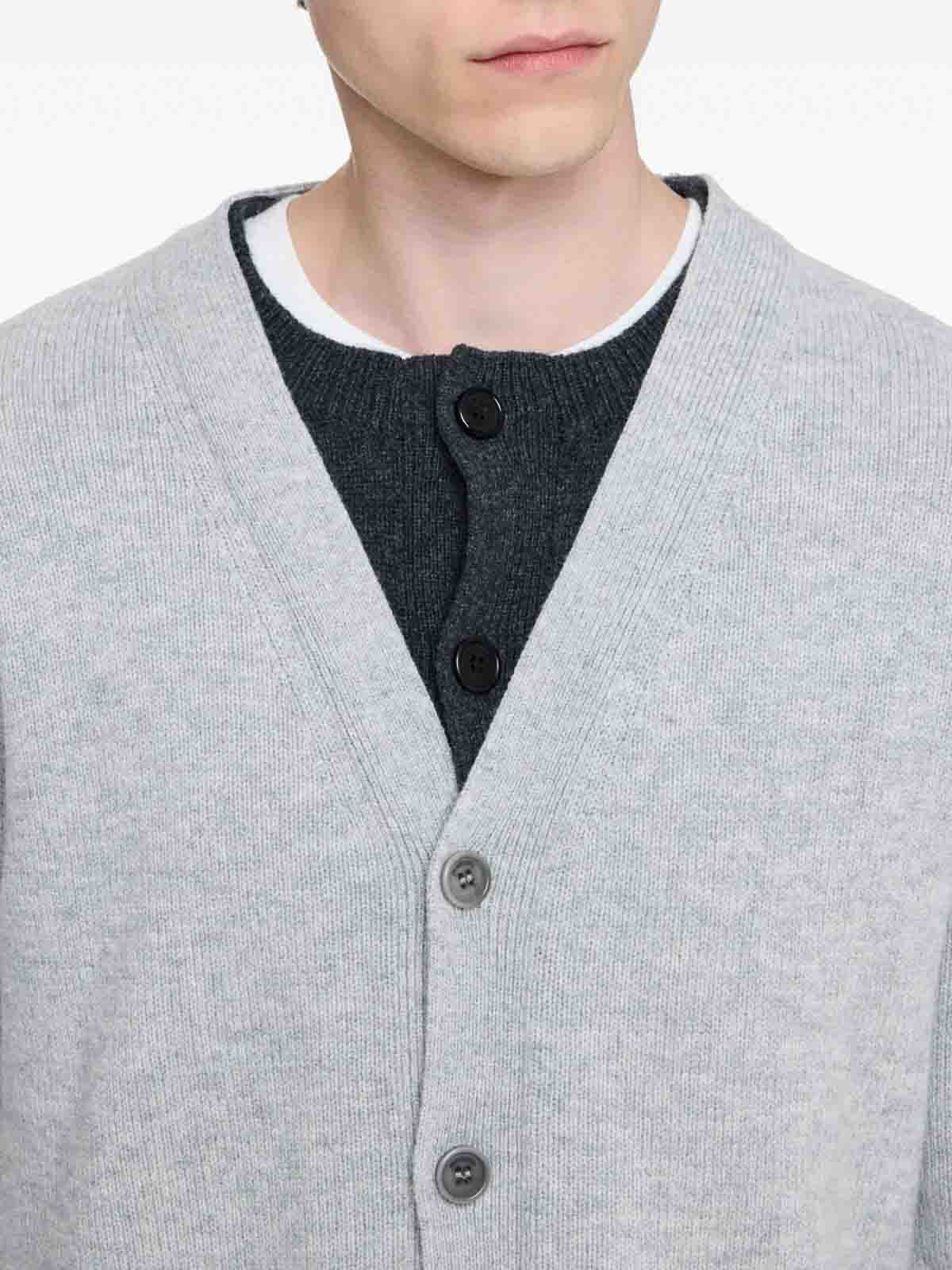 Jw Anderson Double Layer Cardigan In Gray