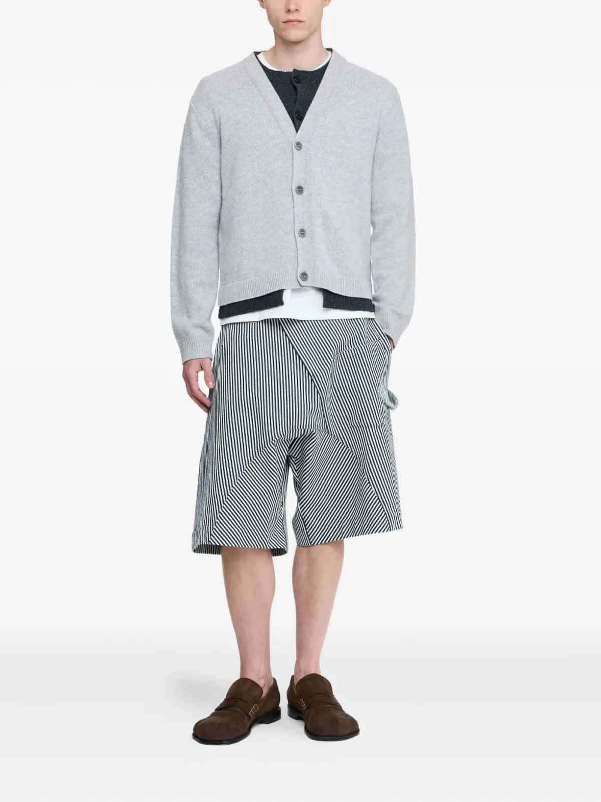 Jw Anderson Double Layer Cardigan In Gray