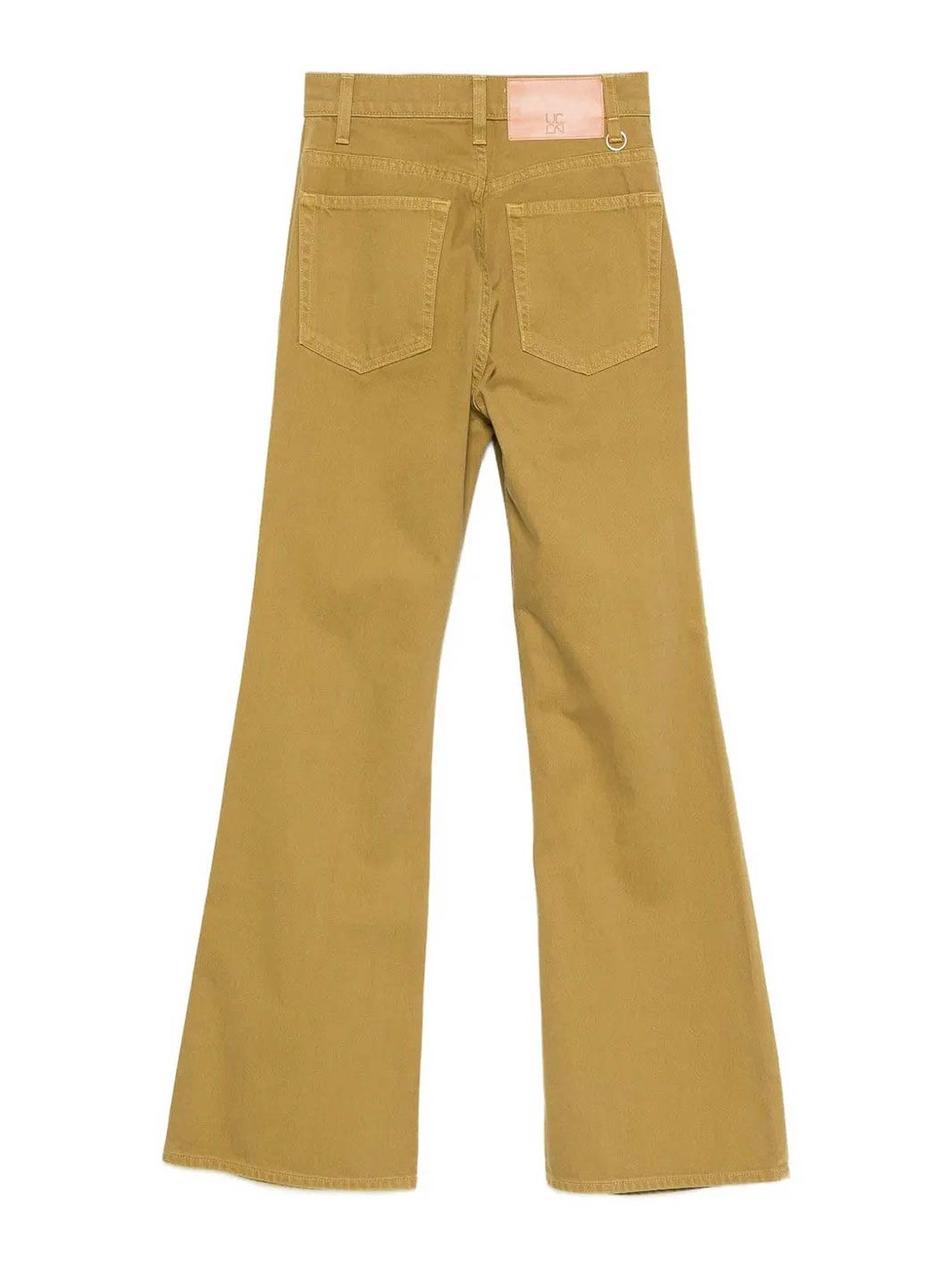 Ulla Johnson The Lou Button Fly Flare Jeans In Green
