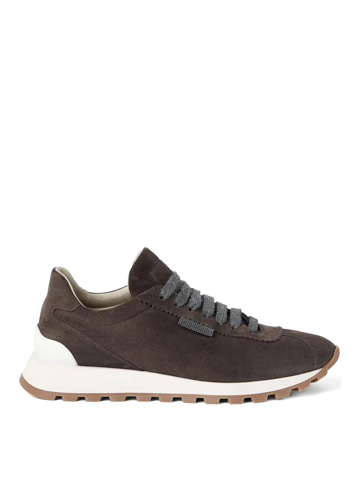 Brunello Cucinelli Suede Sneakers In Brown