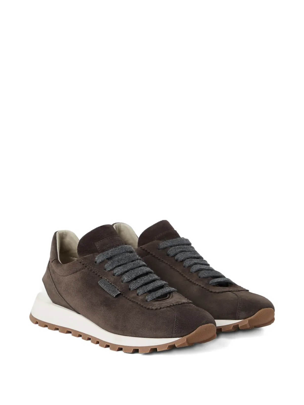 Brunello Cucinelli Suede Sneakers In Brown
