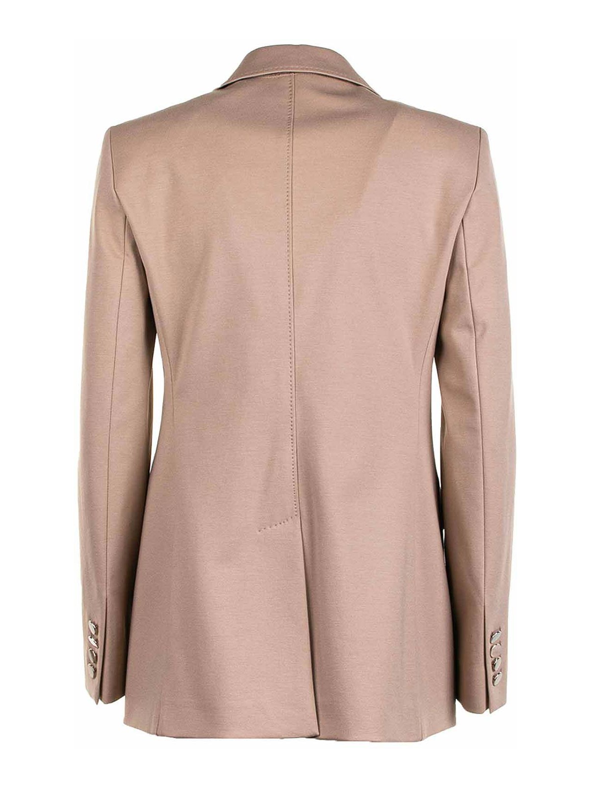 Max Mara Studio Double-breasted Jersey Blazer In Brown