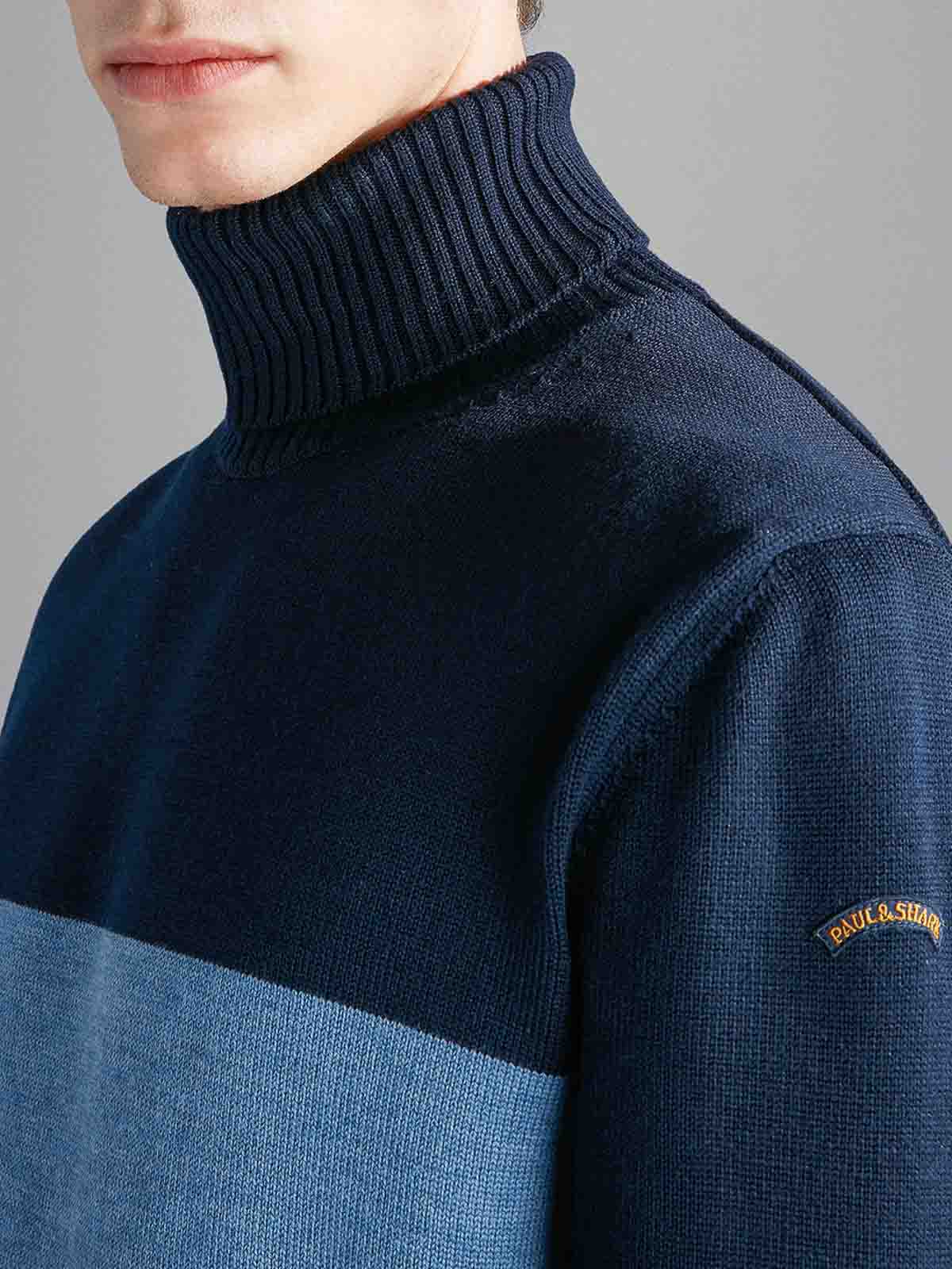 Paul & Shark Virgin Wool Sweater In Blue