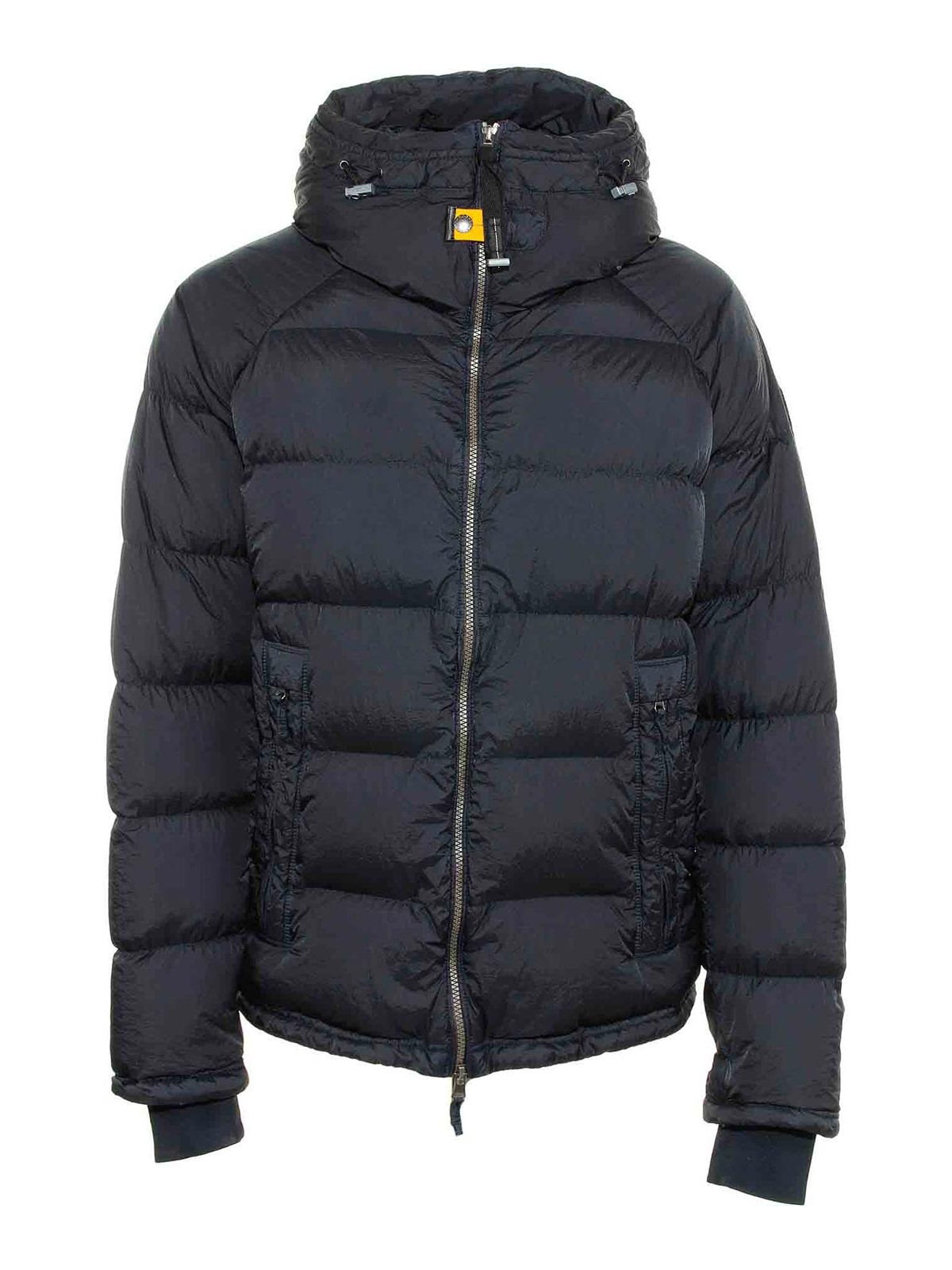 Parajumpers Northon Black Down Jacket With Hood And Logo Patch On The Sleeve In Tech Fabric Man In Black