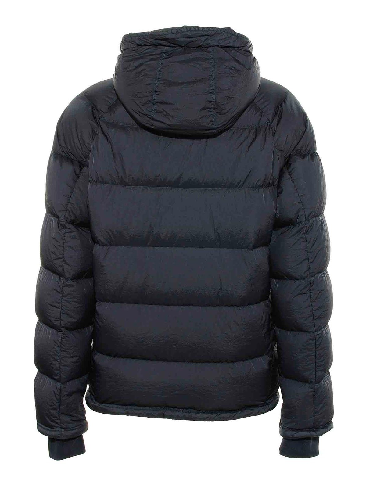 Parajumpers Northon Black Down Jacket With Hood And Logo Patch On The Sleeve In Tech Fabric Man In Black