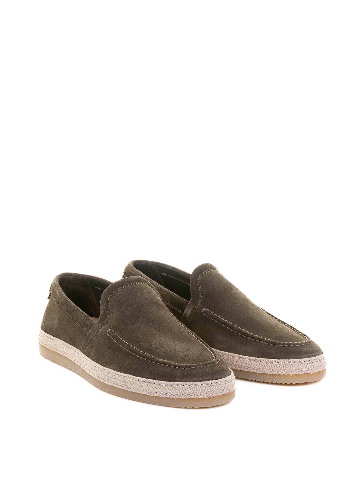 Barrett Olive Moccasin Man In Suede In Green
