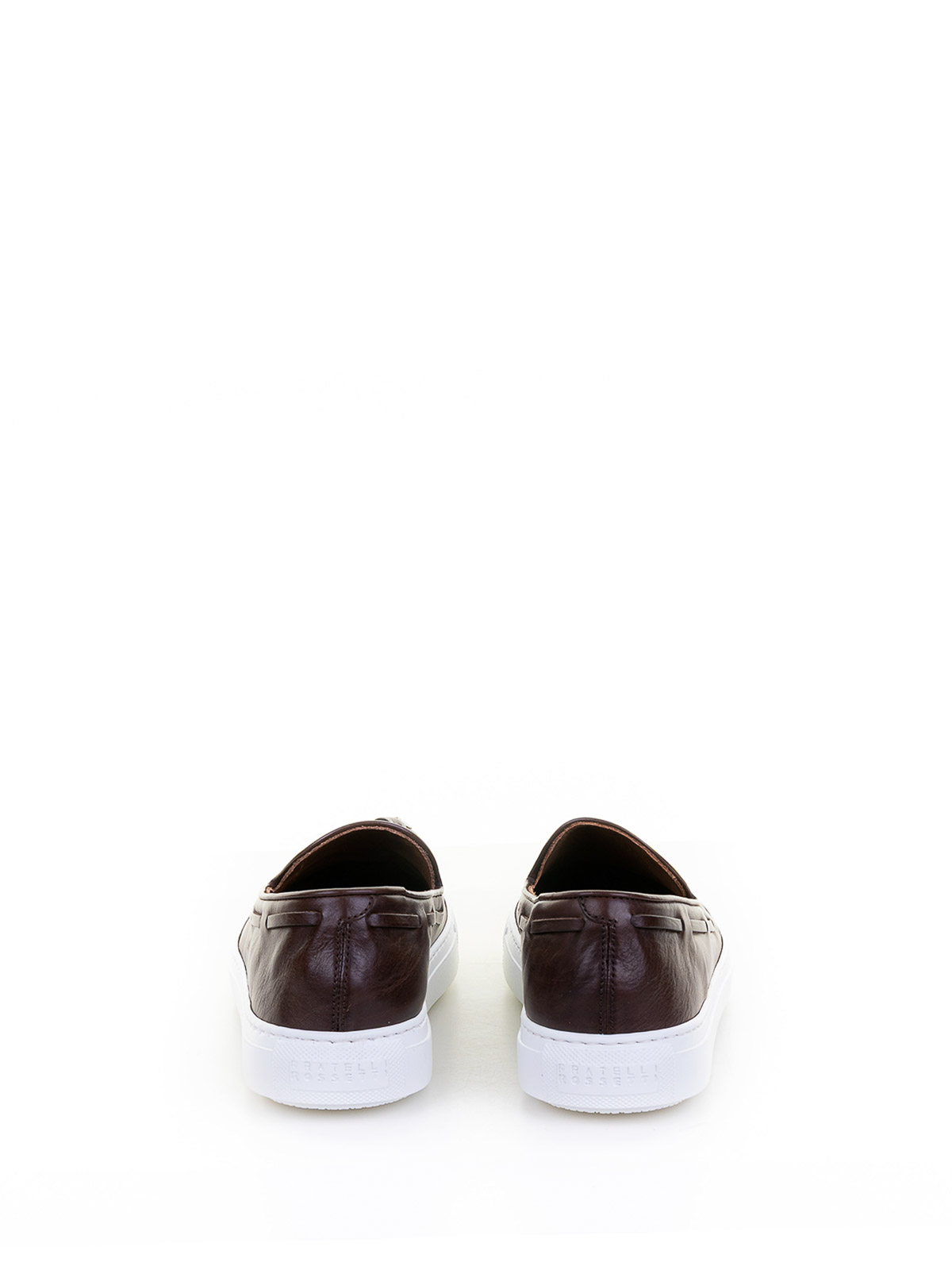 Fratelli Rossetti Leather Moccasin With Tassels And Contrasting Sole In Red