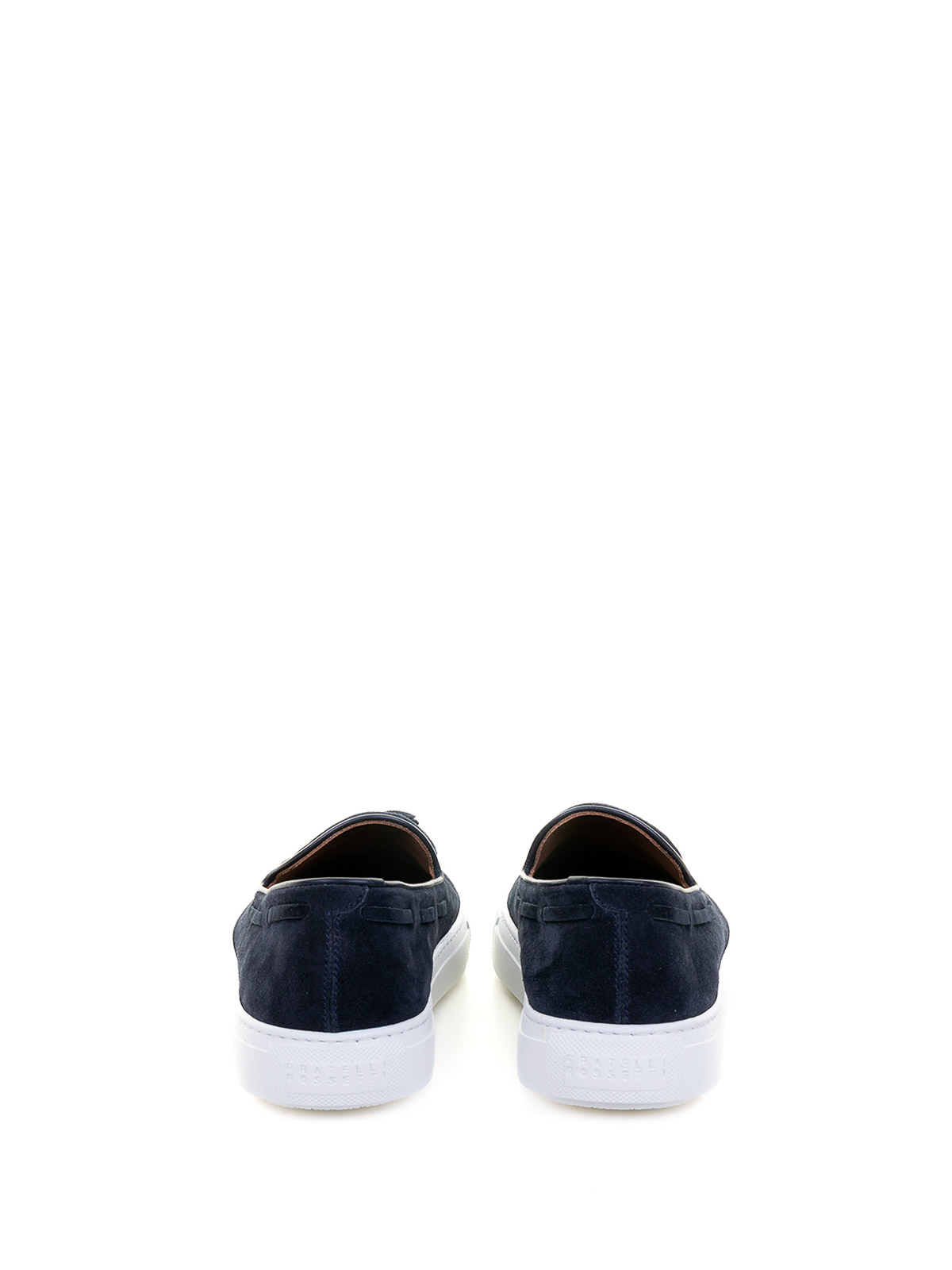 Fratelli Rossetti Suede Moccasin With Tassels And Contrasting Sole In Blue