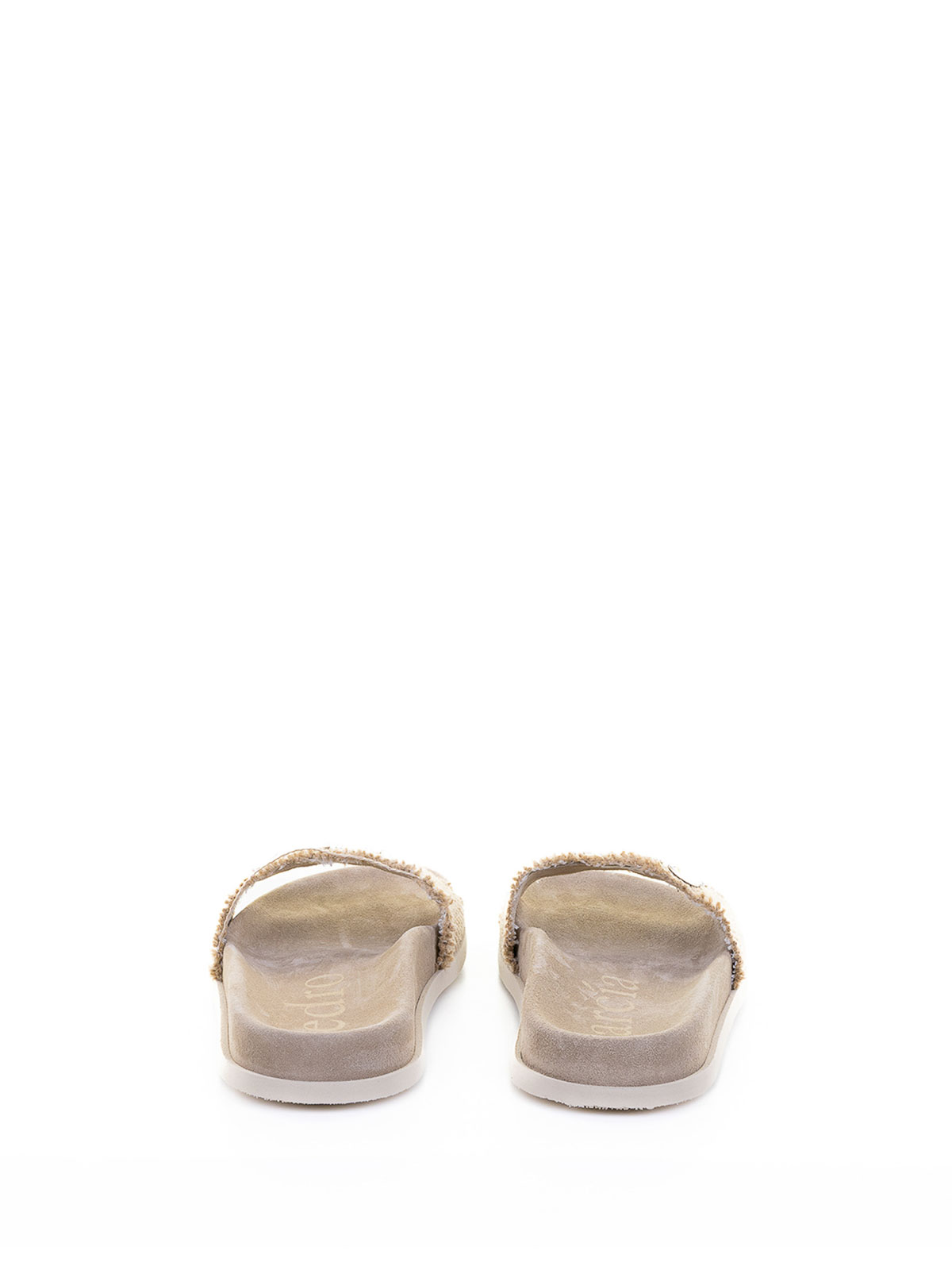 Pedro Garcia Linen And Suede Ciabatta With Rhinestones In White